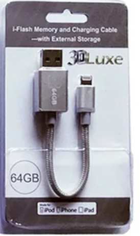 Apple Certified Lightning Charging Cable with Built-In Memory for iPhone & iPad