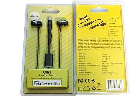 Earphones with Lightning Cable and Charge Port