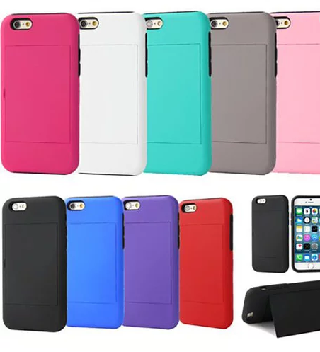 IPhone Dual Layer Credit Card and Stand Case For iPhone 6/6s & 6s/6s+