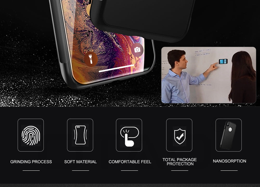 Anti Gravity Phone Bag Case For iPhone X 8 7 6S Plus Antigravity TPU Frame Magical Nano Suction Cover Adsorbed Car Case