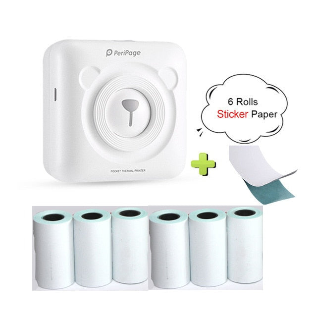 Peripage A6 Bluetooth handheld photo printer Small printer mini printer pocket printer for IOS Android system phone