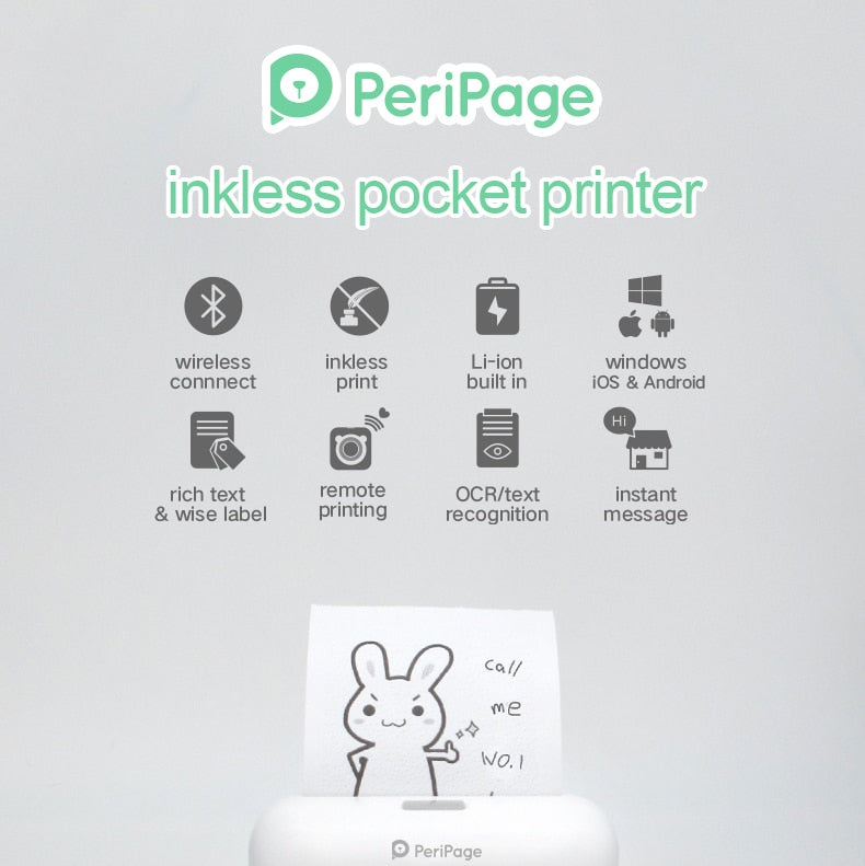 Peripage A6 Bluetooth handheld photo printer Small printer mini printer pocket printer for IOS Android system phone
