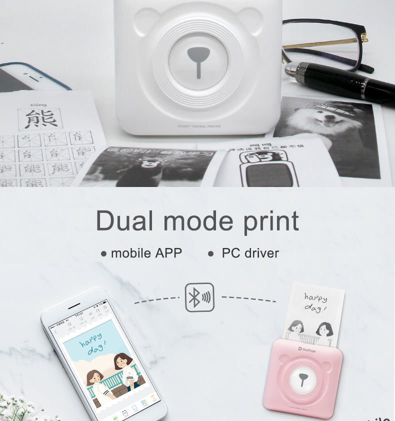 Peripage A6 Bluetooth handheld photo printer Small printer mini printer pocket printer for IOS Android system phone