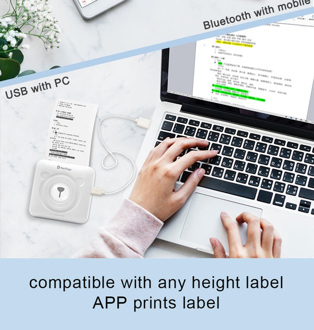 Peripage A6 Bluetooth handheld photo printer Small printer mini printer pocket printer for IOS Android system phone