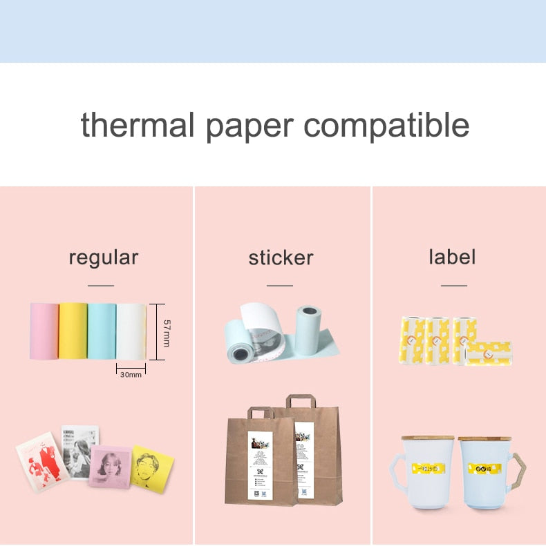 Peripage A6 Bluetooth handheld photo printer Small printer mini printer pocket printer for IOS Android system phone